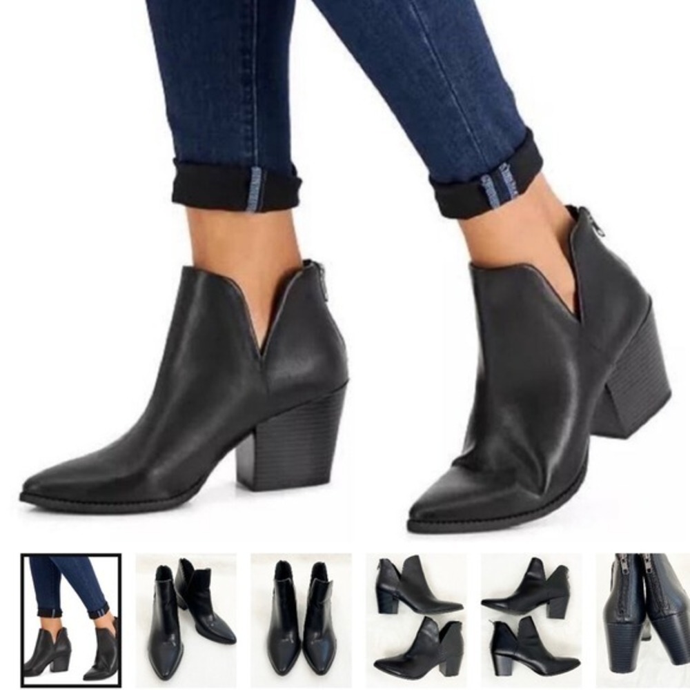 SUN + STONE Womens Elizaa Booties Heeled Boots Black Size 11